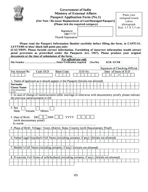 Indian Passport Application Form
