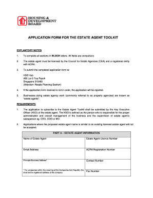 Estate Agent Toolkit Application Form