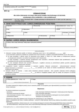 PIT-12 Tax Declaration Form