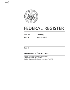 What is a mcsa 5876 form - Medical Examiner's Certification Integration; Final Rule - gpo