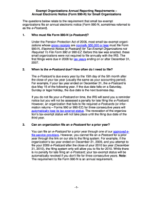Form 990-N Annual Electronic Notice for Small Organizations