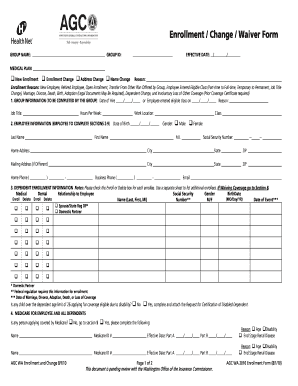 Employee Health Insurance Enrollment Form