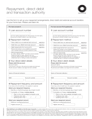 Home Loan Repayment and Direct Debit Authority Form