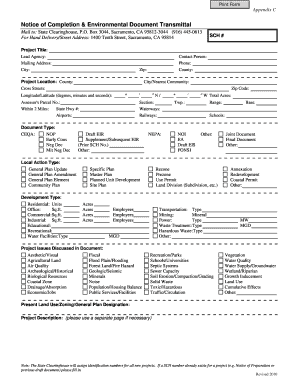 Notice of Completion & Environmental Document Transmittal