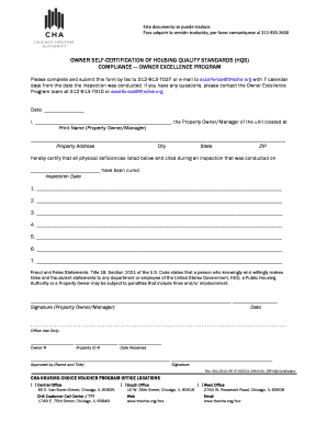Owner Self-Certification of Housing Quality Standards