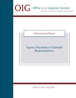 Agency Payments to Claimant Representatives - oig ssa