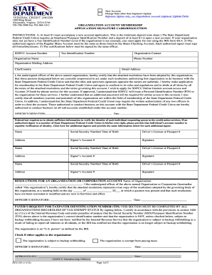 Organization Account Membership Application