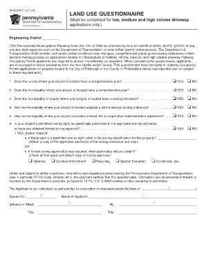 Pennsylvania Land Use Questionnaire