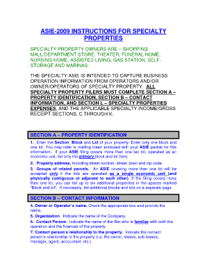 ASIE-2009 Specialty Property Form