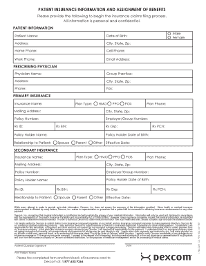 Patient Insurance Information and Assignment of Benefits