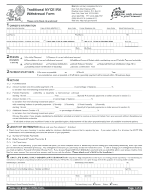 Traditional NYCE IRA Withdrawal Form