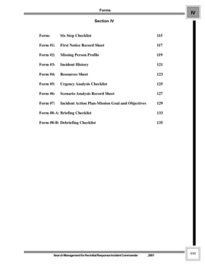 Missing Person Incident Response Checklist