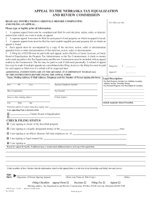 Nebraska Tax Appeal Form
