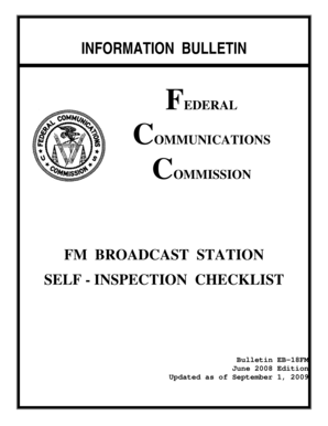 FM Broadcast Station Self-Inspection Checklist