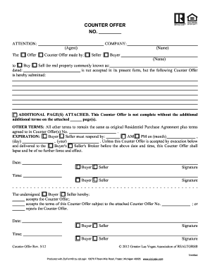 Real Estate Counter Offer Form