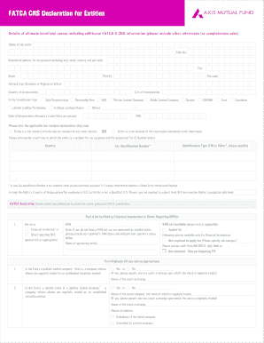 FATCA CRS Declaration for Entities