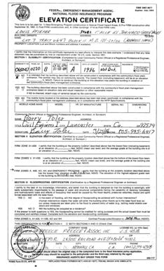 National Flood Insurance Program Elevation Certificate