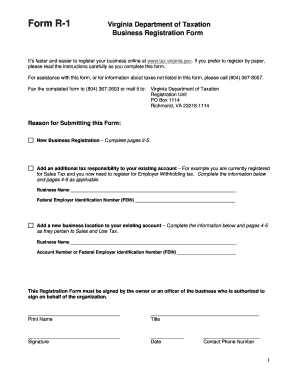 Virginia Business Registration Form