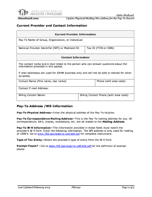 Idaho Medicaid Address Update Form