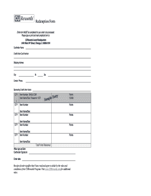 CURewards Redemption Form