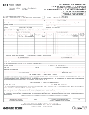 Canadian Veterans Affairs Claim Form