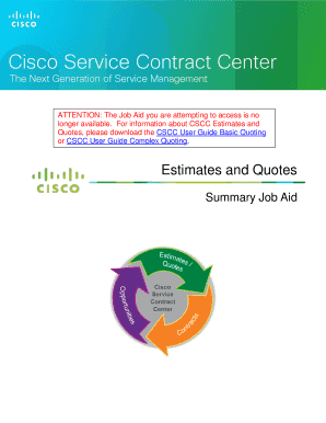 CSCC Estimates and Quotes Summary Job Aid (Externals) - Cisco