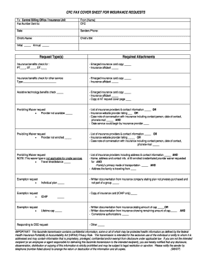 Insurance fillable fax cover sheet form