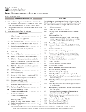California Public Report Amendment/Renewal Application