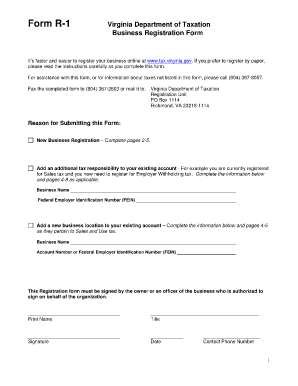 Virginia Business Registration Form
