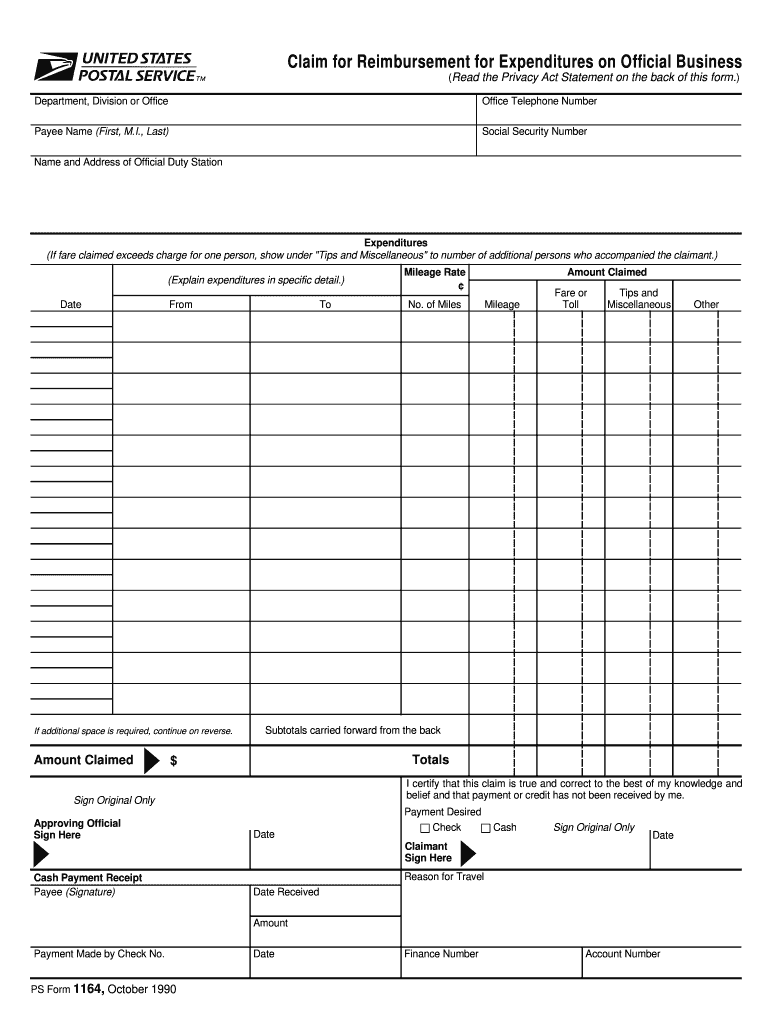 Ps Form 1164 E Usps Fill Online, Printable, Fillable, Blank pdfFiller