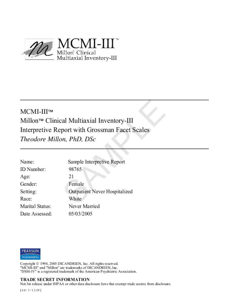 mcmi test online Preview on Page 1