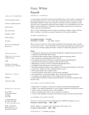 Simple resume format pdf download - SAP payroll