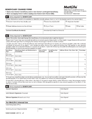 Beneficiary Change Form