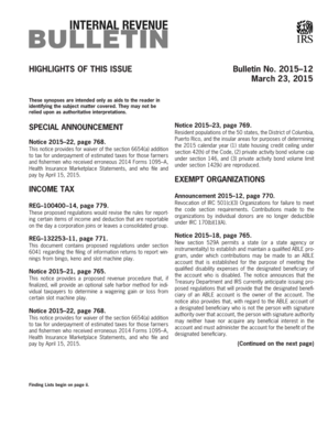 IRS Bulletin 2015-12