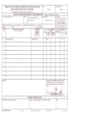 Transmittal of Shop Drawings and Equipment Data