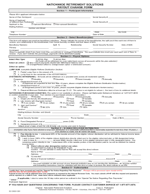 Nationwide Retirement Solutions Payout Change Form