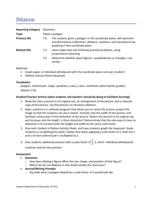 Dilation Activity Sheet