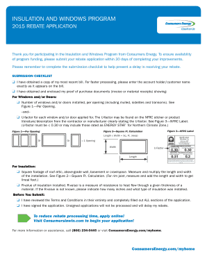 2015 Insulation and Windows Rebate Application