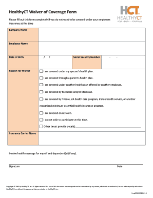 HealthyCT Waiver of Coverage Form
