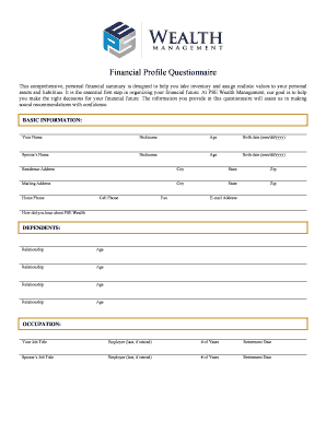 Financial Profile Questionnaire