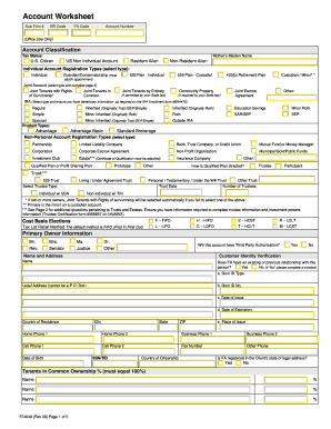 Account Worksheet