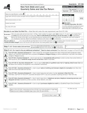 New York State Quarterly Sales and Use Tax Return