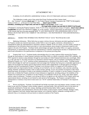 Florida Real Estate Purchase and Sale Contract Addendum