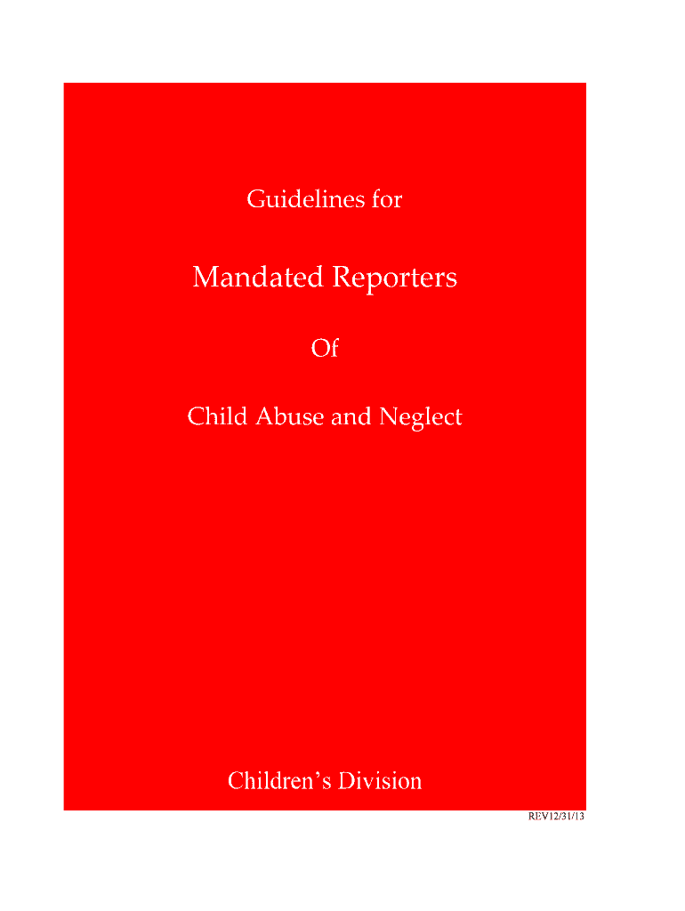 Fillable Online dss mo Child Abuse/Neglect Reports by Mandated