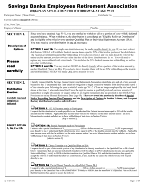 401(k) Withdrawal Application at Age 59 1/2