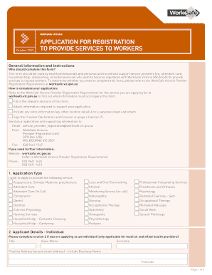 WorkSafe Victoria Application for Registration