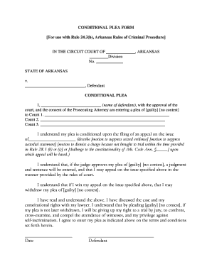 Conditional Plea Form