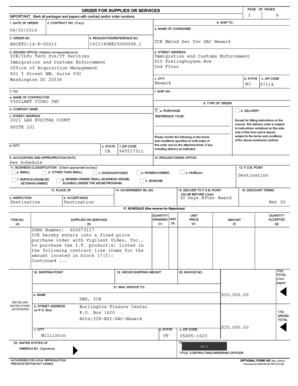 US Federal Purchase Order Form