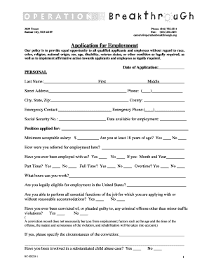 Application for Employment