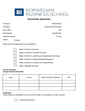 Scholarship Application Form